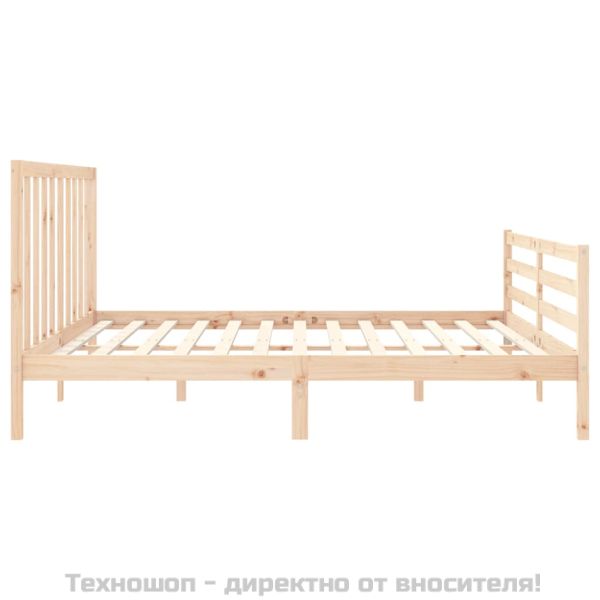 Рамка за легло без матрак 200x200 см масивна чамова дървесина