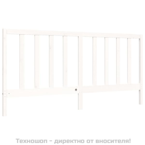 Рамка за легло без матрак, бял, 200x200 см, бор масив