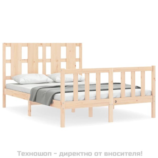 Рамка за легло с табла Small Double масивна дървесина