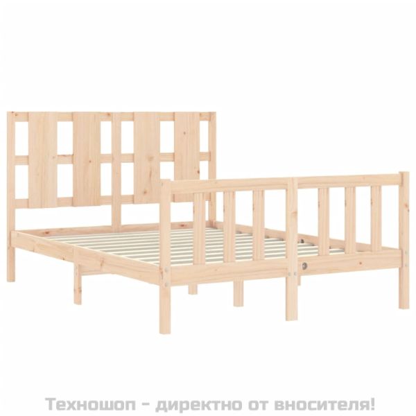 Рамка за легло с табла Small Double масивна дървесина