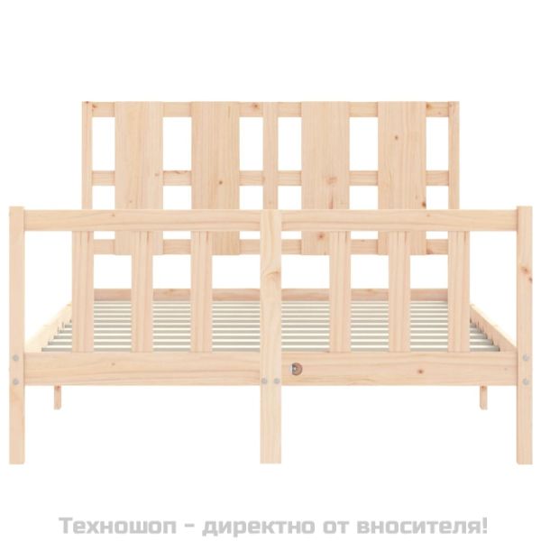 Рамка за легло с табла Small Double масивна дървесина