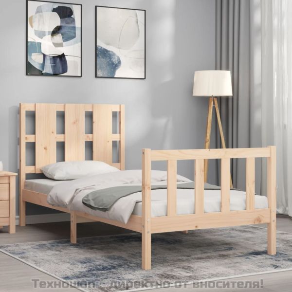 Рамка за легло без матрак, 90x200 см, масивна чамова дървесина