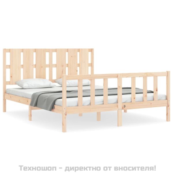 Рамка за легло с табла King Size масивно дърво