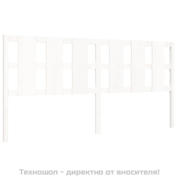 Рамка за легло без матрак, бял, 200x200 см, бор масив