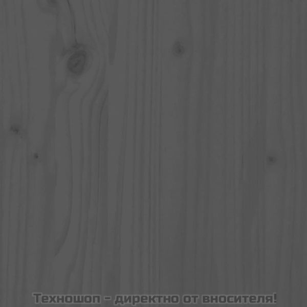 Рамка за легло с табла, сива, 200х200 см, масивно дърво