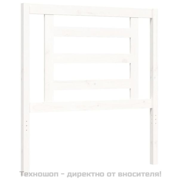 Рамка за легло без матрак, бял, 90x200 см, бор масив