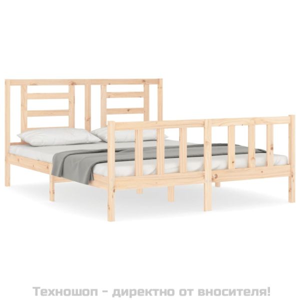 Рамка за легло с табла King Size масивно дърво