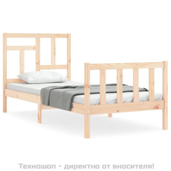 Рамка за легло с табла Single масивна дървесина