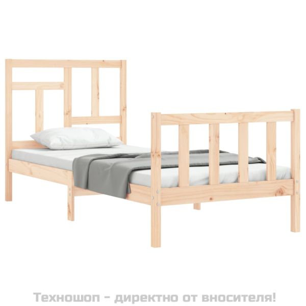 Рамка за легло с табла Single масивна дървесина