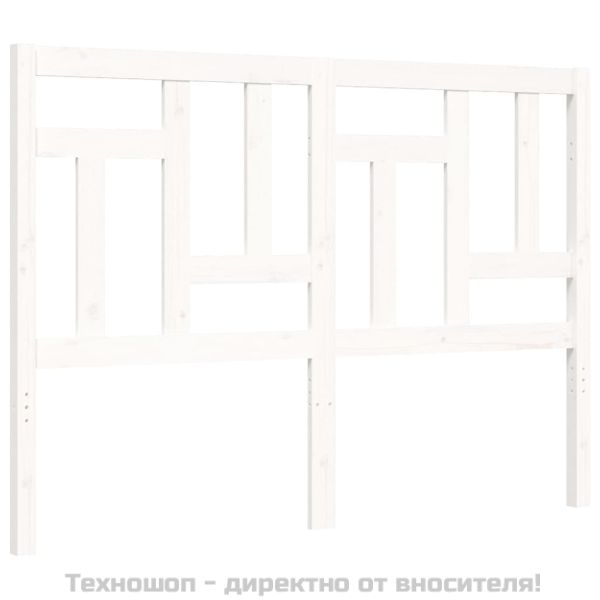 Рамка за легло без матрак, бял, 120x200 см, бор масив