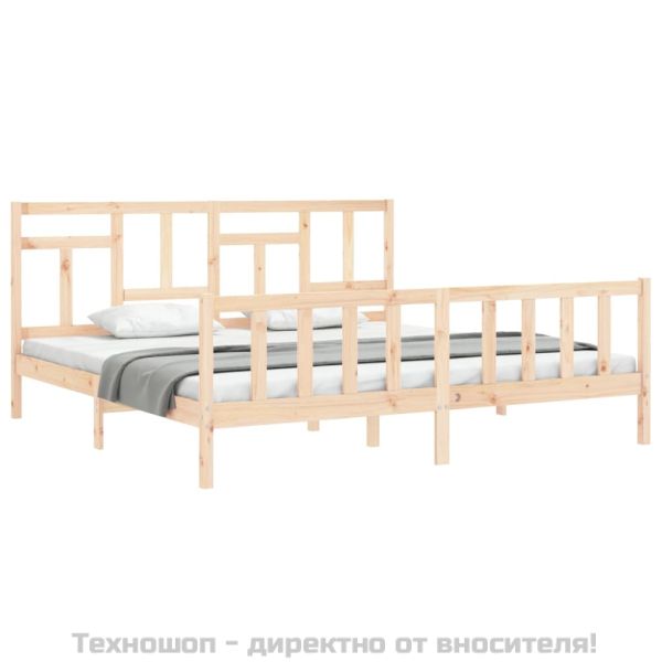 Рамка за легло без матрак 200x200 см масивна чамова дървесина