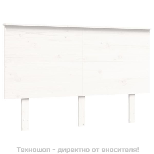 Рамка за легло без матрак, бял, 120x200 см, бор масив