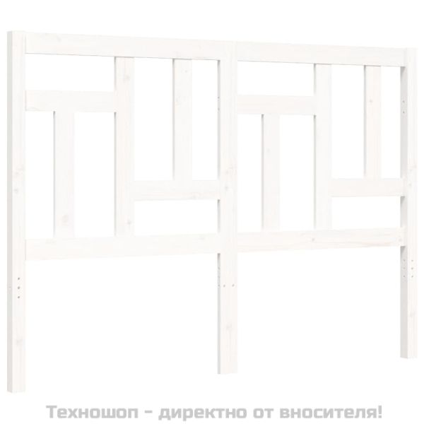 Рамка за легло с табла бяла Small Double масивна дървесина