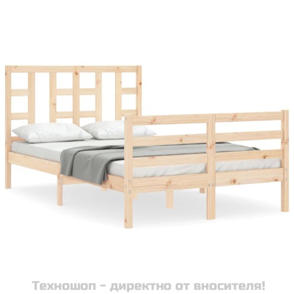 Рамка за легло с табла Small Double масивна дървесина