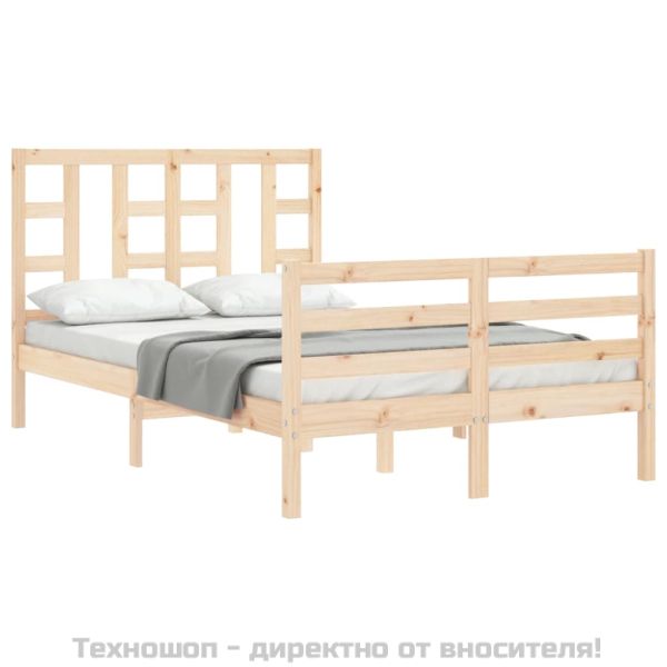 Рамка за легло с табла Small Double масивна дървесина