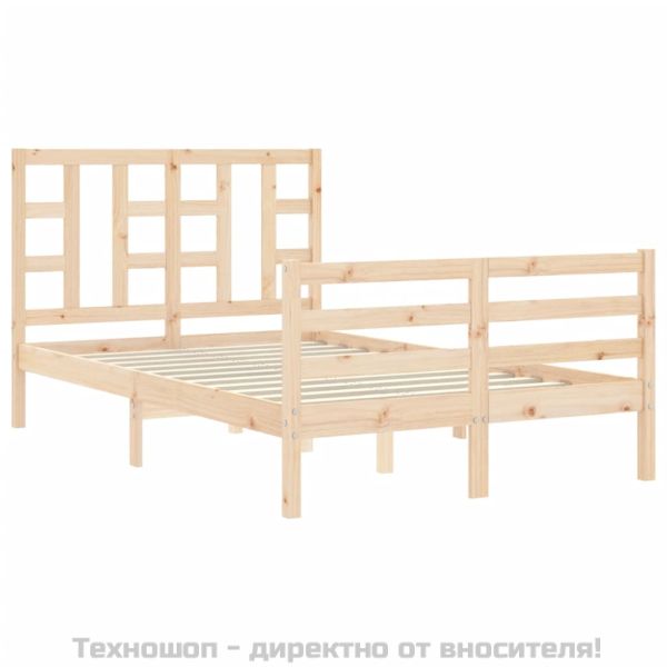 Рамка за легло с табла, 120х200 см, масивно дърво