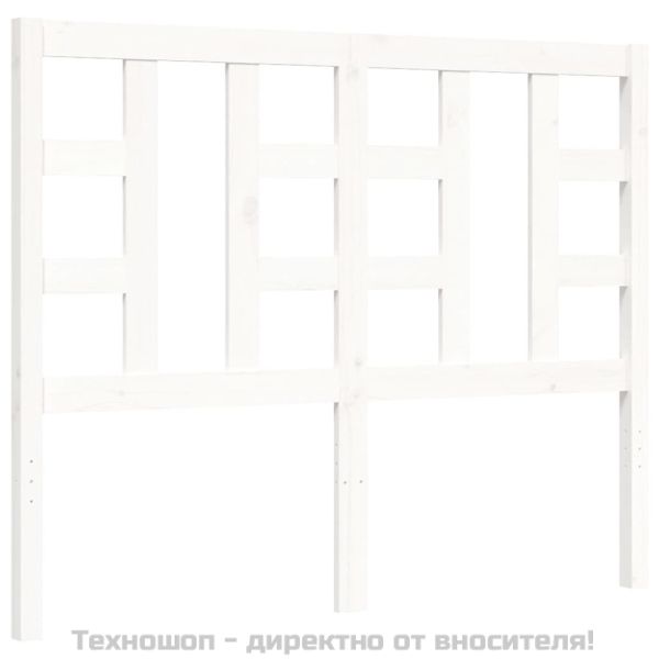 Рамка за легло с табла, бяла, 120х200 см, масивно дърво