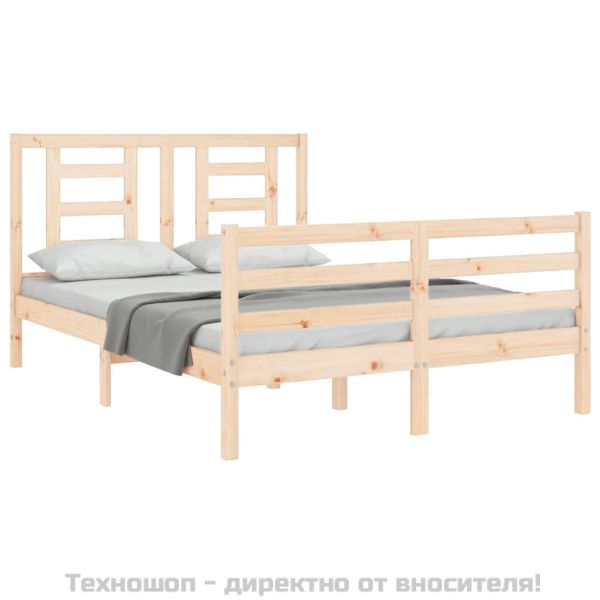 Рамка за легло с табла Small Double масивна дървесина