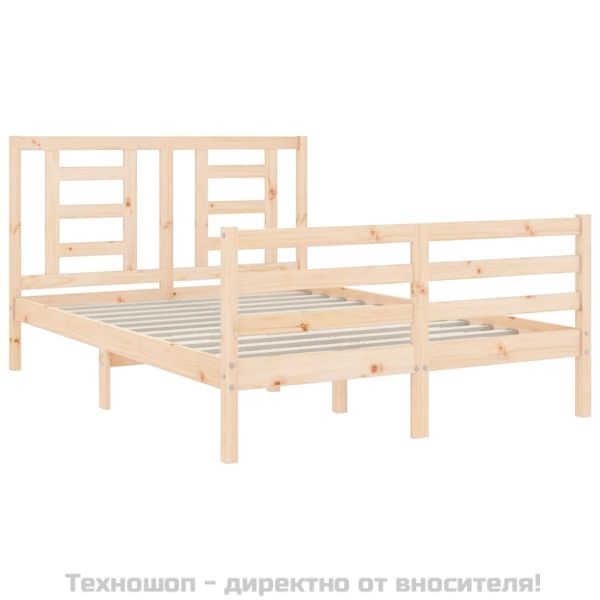 Рамка за легло с табла Small Double масивна дървесина