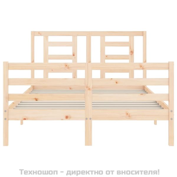 Рамка за легло с табла Small Double масивна дървесина