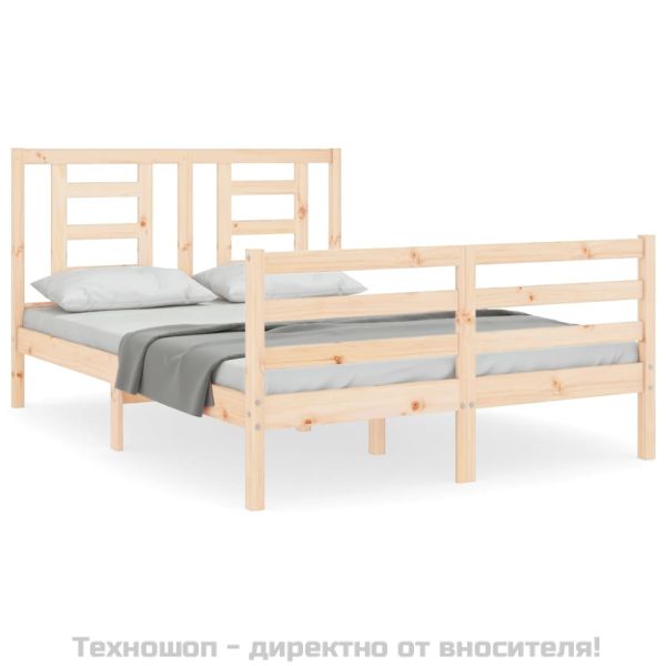 Рамка за легло с табла, 120х200 см, масивно дърво