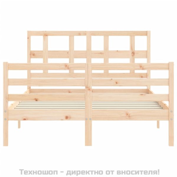 Рамка за легло с табла Small Double масивна дървесина