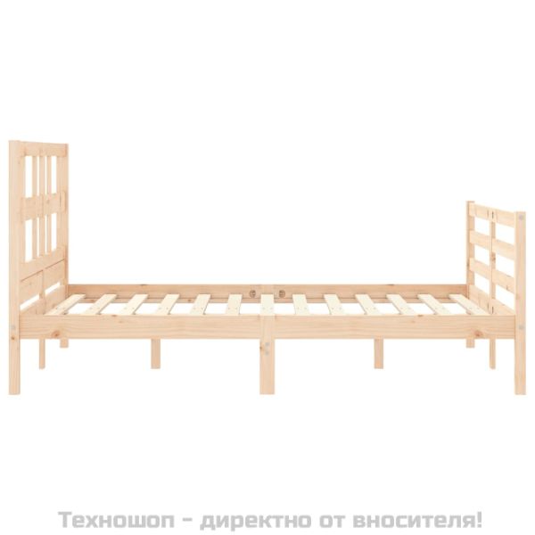 Рамка за легло с табла Small Double масивна дървесина