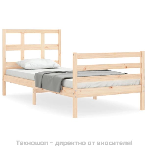 Рамка за легло с табла, 90x200 см, масивно дърво