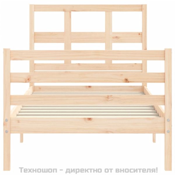 Рамка за легло с табла, 90x200 см, масивно дърво