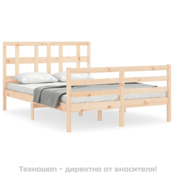 Рамка за легло с табла, 120х200 см, масивно дърво