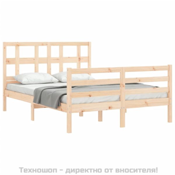 Рамка за легло с табла, 120х200 см, масивно дърво
