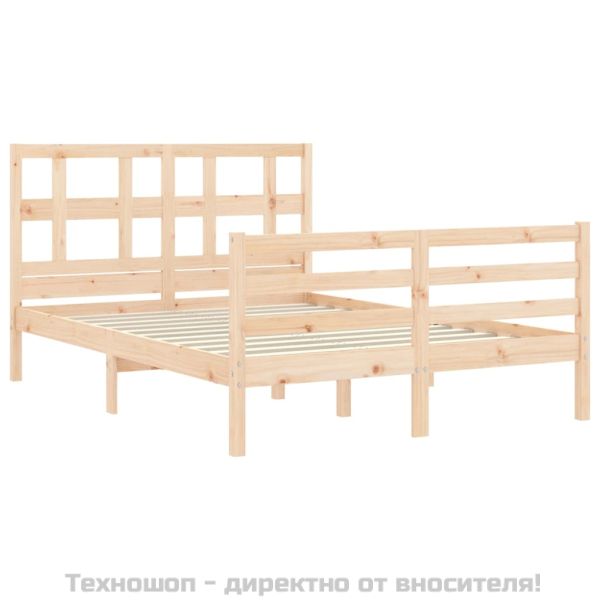 Рамка за легло с табла, 120х200 см, масивно дърво