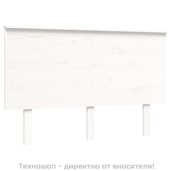 Рамка за легло с табла, бяла, 140х200 см, масивно дърво