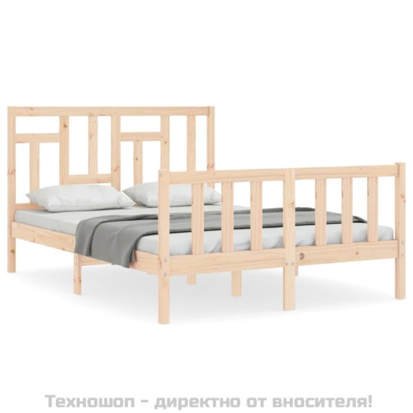 Рамка за легло с табла Small Double масивна дървесина