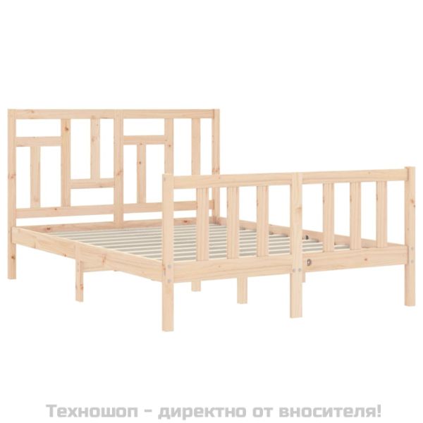 Рамка за легло с табла Small Double масивна дървесина