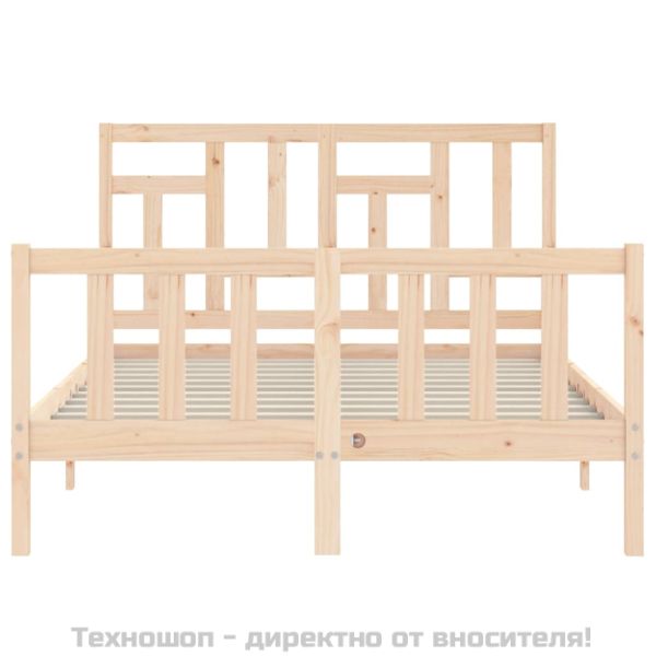 Рамка за легло с табла Small Double масивна дървесина