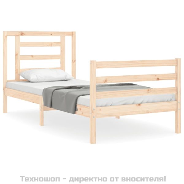 Рамка за легло с табла, 90x200 см, масивно дърво