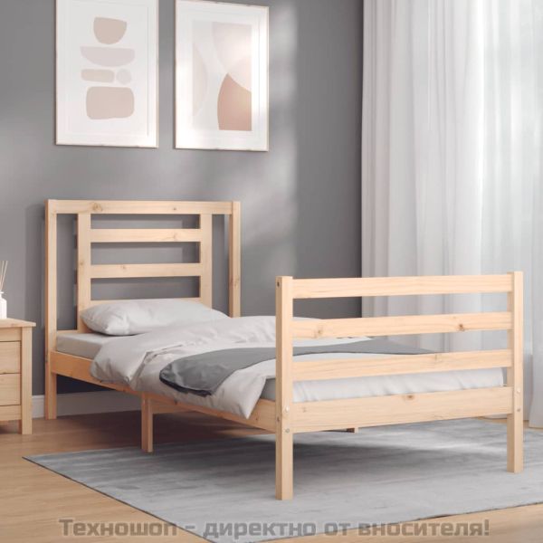 Рамка за легло с табла, 90x200 см, масивно дърво