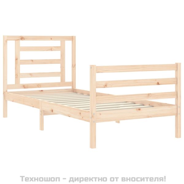 Рамка за легло с табла, 90x200 см, масивно дърво