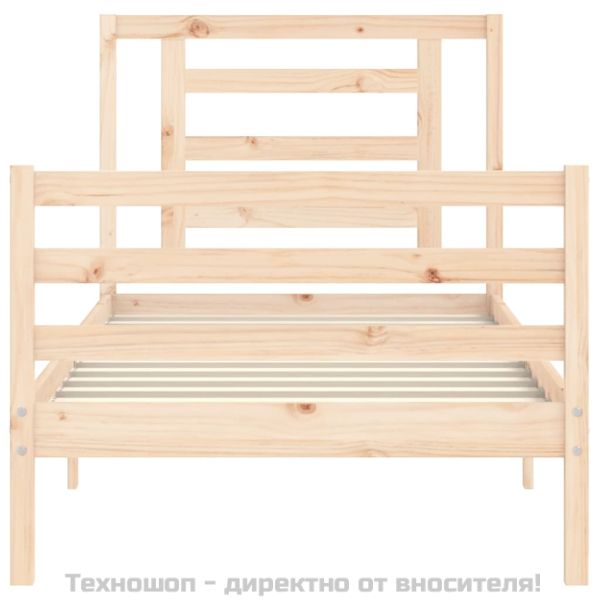 Рамка за легло с табла, 90x200 см, масивно дърво