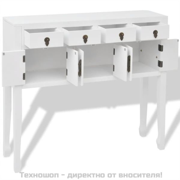 Бюфет китайски стил, масивно дърво, бял