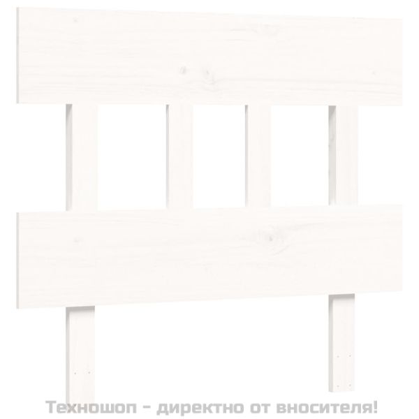 Рамка за легло с табла, бяло, 100x200 см, масивно дърво