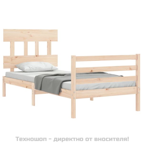 Рамка за легло с табла, 90x200 см, масивно дърво