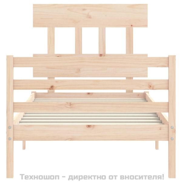 Рамка за легло с табла, 90x200 см, масивно дърво