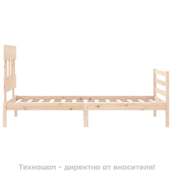 Рамка за легло с табла, 90x200 см, масивно дърво