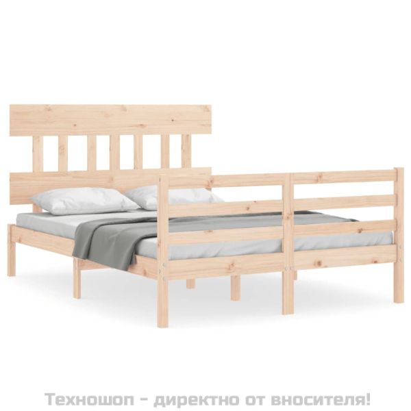 Рамка за легло с табла, 120х200 см, масивно дърво