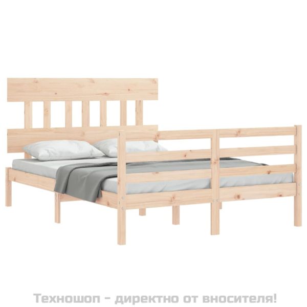 Рамка за легло с табла, 120х200 см, масивно дърво
