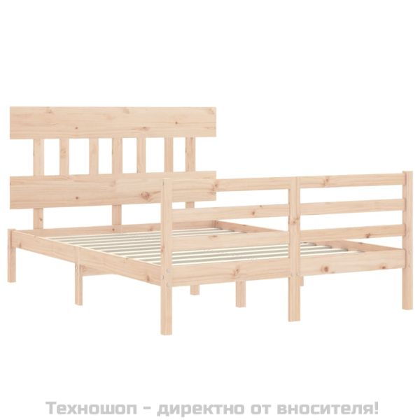 Рамка за легло с табла, 120х200 см, масивно дърво