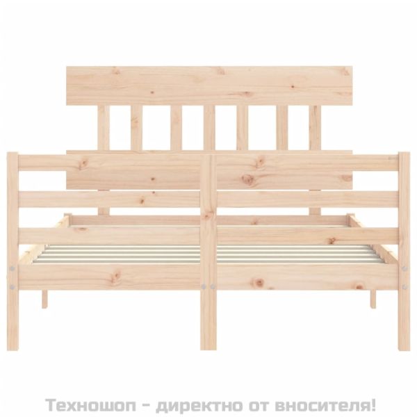 Рамка за легло с табла, 120х200 см, масивно дърво