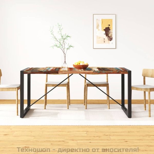 Трапезна маса, регенерирано дърво масив, 180 cм